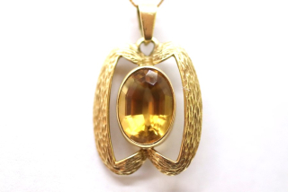 Zlatý náhrdelník s citrínem