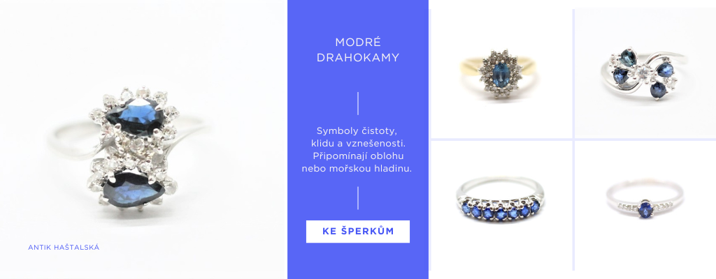 šperky s modrými drahokamy