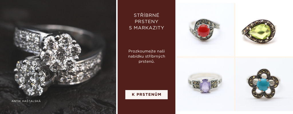 stříbrné prsteny s drahokamy